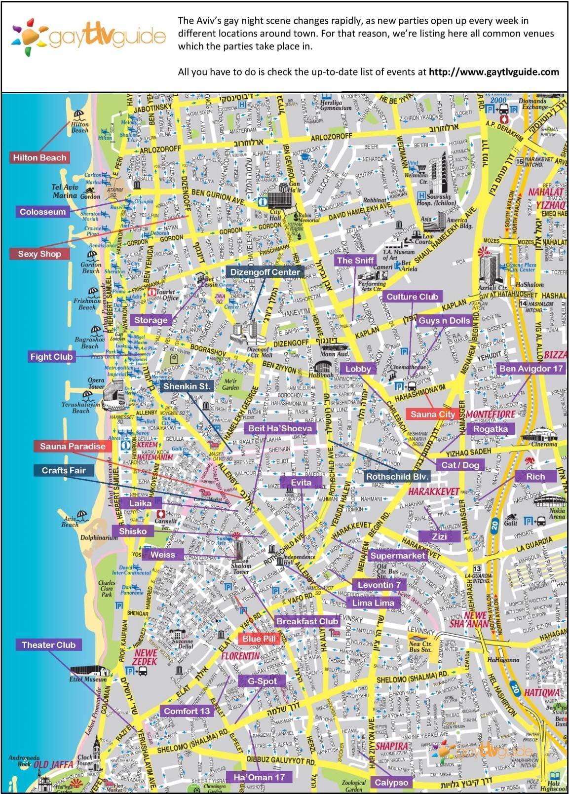 gay Tel Aviv haritası 