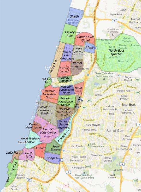 Tel Aviv mahalleleri haritası