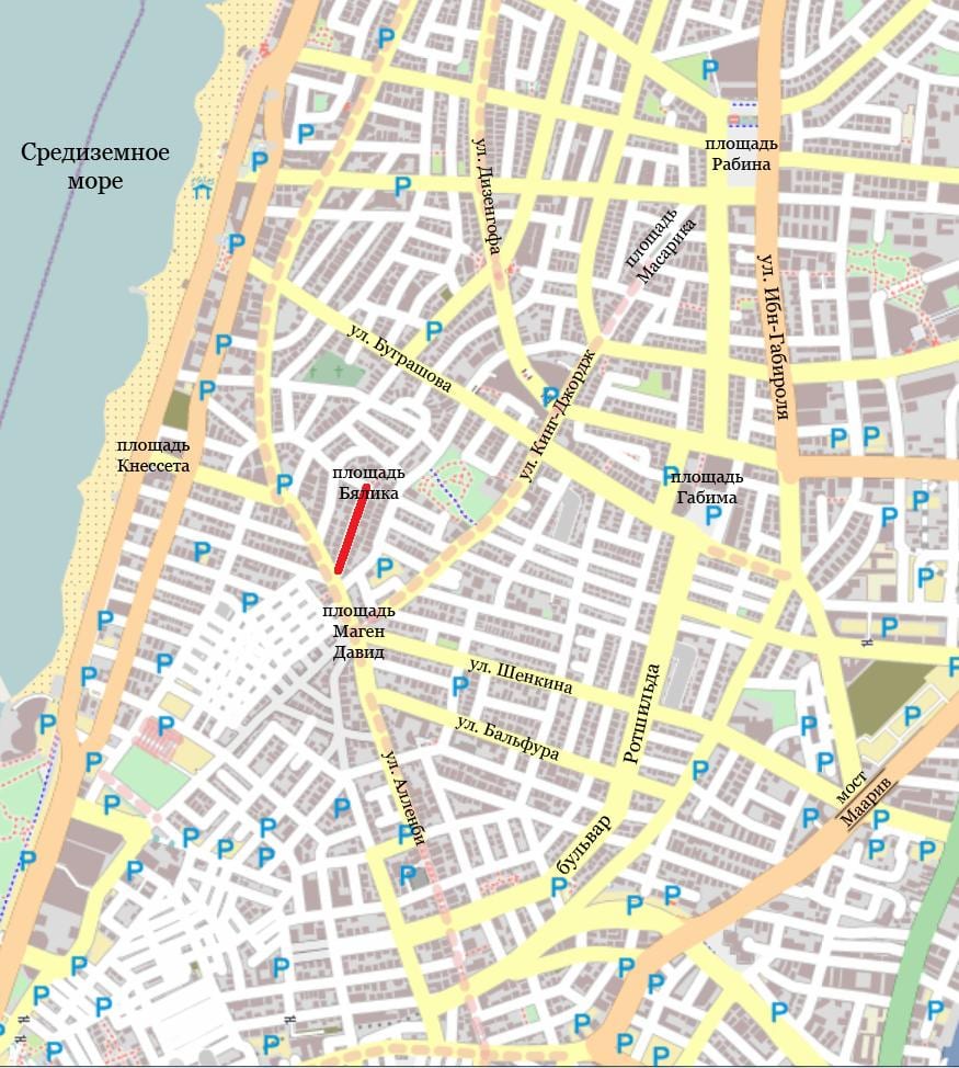Tel Aviv İsrail sokak haritası