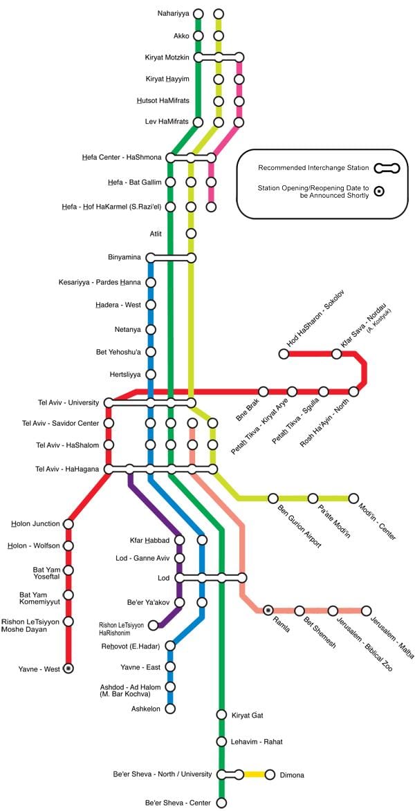 Tel Aviv tren istasyonları göster