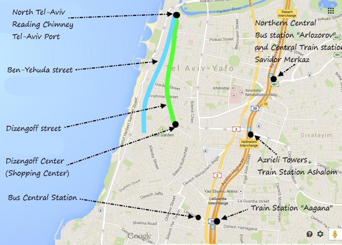 Tel Aviv ulaşım haritası 