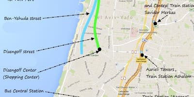 Tel Aviv ulaşım haritası 